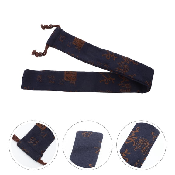 YSNOOWE Musical Instrument Storage Bag 1Pcs Blue Cotton Linen for Flute Players Compact and Durable 11.8x2x0.2in