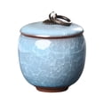 thumbnail image 1 of YSNOOWE Small Ceramic Pet Cremation Urn Blue For Study Ash Storage 1Pcs 2.4x2.4x2.6in, 1 of 6