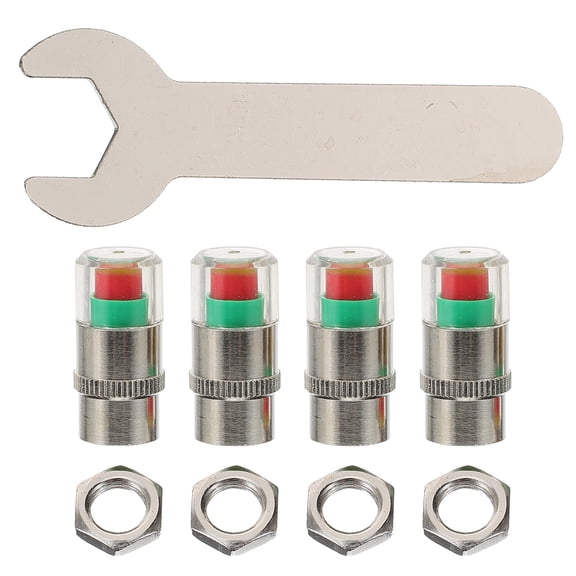 YSNOOWE Tire Pressure Valve Caps 1 Set Metal Silver for Car with High Precision Sensors