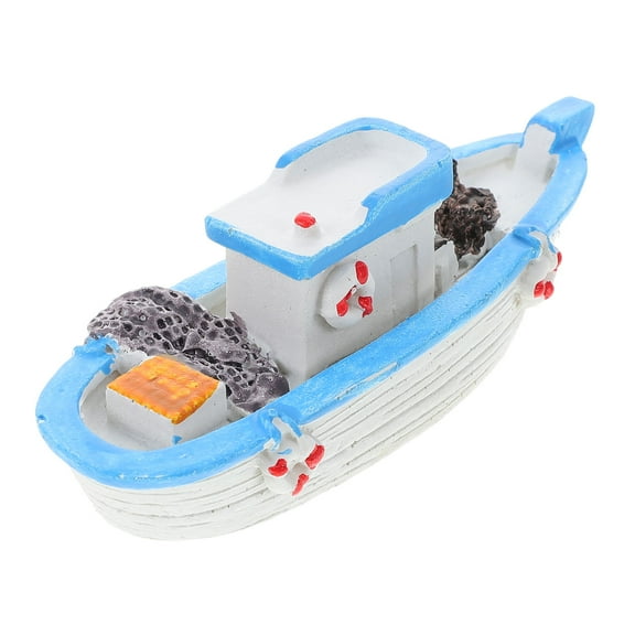 YSNOOWE Toy Fishing Boat 1Set Mini Model In Resin For Beach Themed Accessories