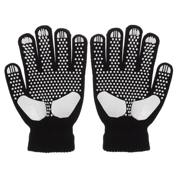 YSNOOWE Durable Black Ski Gloves, Rubber and Metal, Enhanced Grip, Universal Fit, Sports