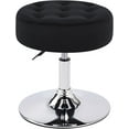 thumbnail image 1 of YSNW Black Vanity Stool Modern Round Velvet Vanity Ottoman Stool, Contemporary Makeup Accent Stool for Bedroom Living Room Entryway(Velvet-black), 1 of 17
