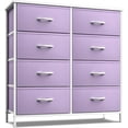 thumbnail image 1 of YSNW Dresser with 8 Drawers - Storage Unit Organizer Chest for Clothes - Bedroom, Kids Room, Nursery, & Closet (Purple, 31.5 x 12 x 32-8 Drawer), 1 of 12