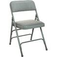 thumbnail image 1 of YSNW Grey Padded Metal Folding Chair - Grey 1-in Fabric Seat, 1 of 6