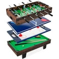 thumbnail image 1 of YSNW Multi-Game Table Series – Interactive 4-in-1 and 11-in-1 Game Tables for Kids with Foosball, Air Hockey, Billiards, Ping Pong & More（4-in-1 Dark Wood）, 1 of 15