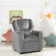 thumbnail image 1 of YSNW Push Back Kids Recliner Chair with Footrest & Cup Holders, Push Back Toddler Recliner with Cup Holder,Microfiber Kids' Recliners for Age 3+,Gray, 1 of 11