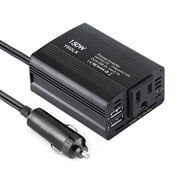 YSOLX 150W Compact Power Inverter with Dual USB Ports and AC Car Plug Adapter, 12V DC to 110V AC Converter