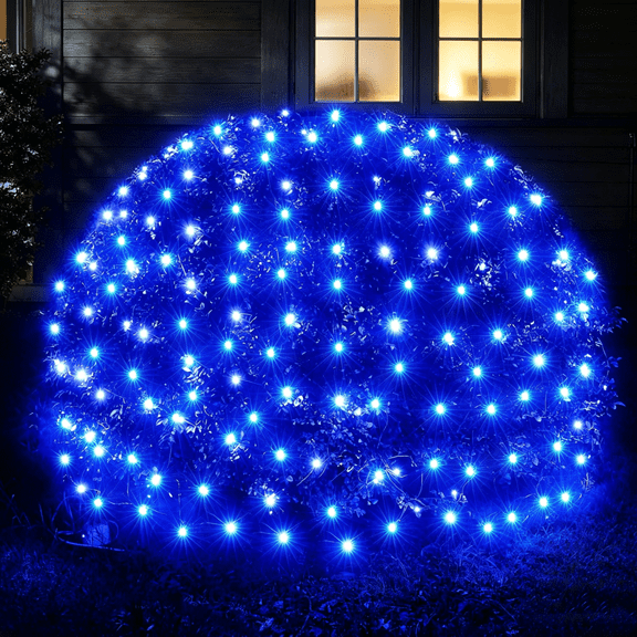 YSPUKY Christmas Lights Outdoor Lights for Patio, Christmas Decorations Outdoor Waterproof Led Net Christmas Tree Lights Multicolor 144LED 7ftx7ft