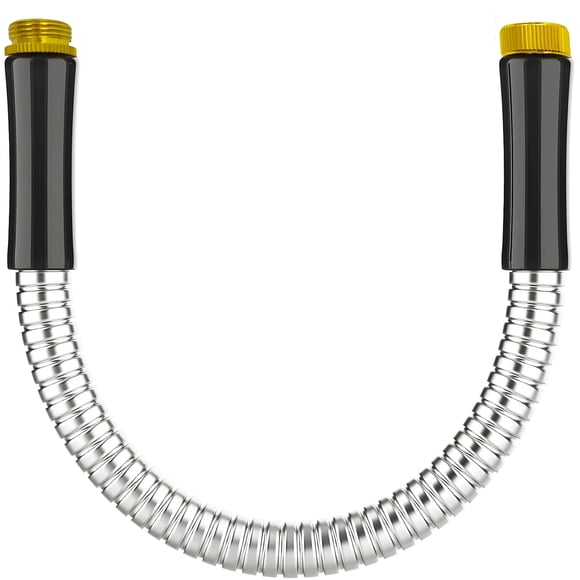 YSPUKY Short Garden Hose, 1ft x 5/8" Metal Flexible Garden Hose for Hose Reel Faucet,Heavy Duty 304 Stainless Steel Leader Hose,Lightweight & Leakproof Water Hose for Outdoor,Yard,Lawn,Male to Female