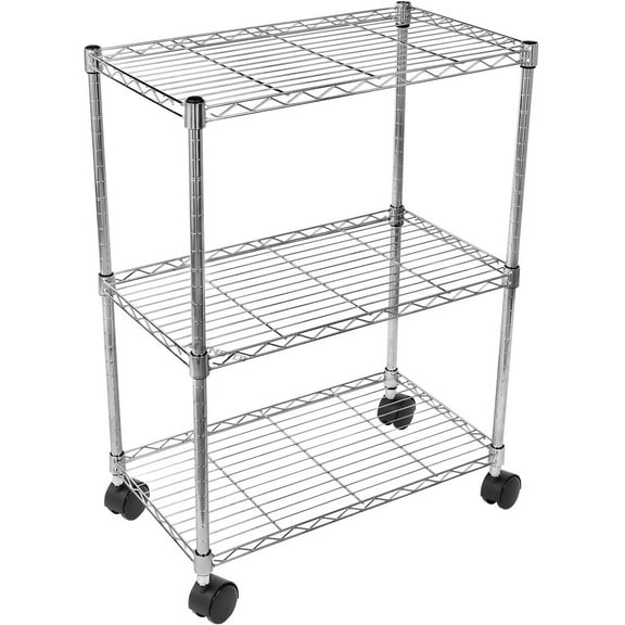 YSSOA 3-Tier Storage Shelving Units with Wheels, 24.02"L x 13.78"W x 29.92"H