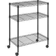 YSSOA 3-Tier Storage Shelving Units with Wheels, 24"D x 13.78"W x 31.89"H