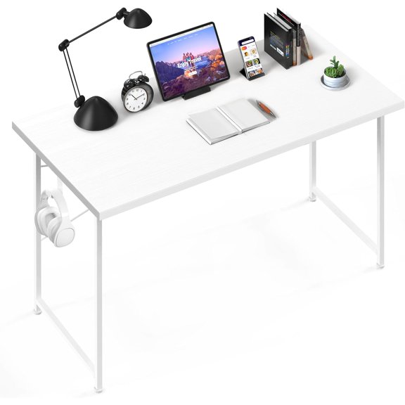 YSSOA 47 Inch Wood Modern Simple Table, 47"D x 19.7"W x 29.5"H-White