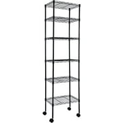 YSSOA 6-Tier Storage Shelving Units with Wheels 17'' D x 11'' W x 65'' H