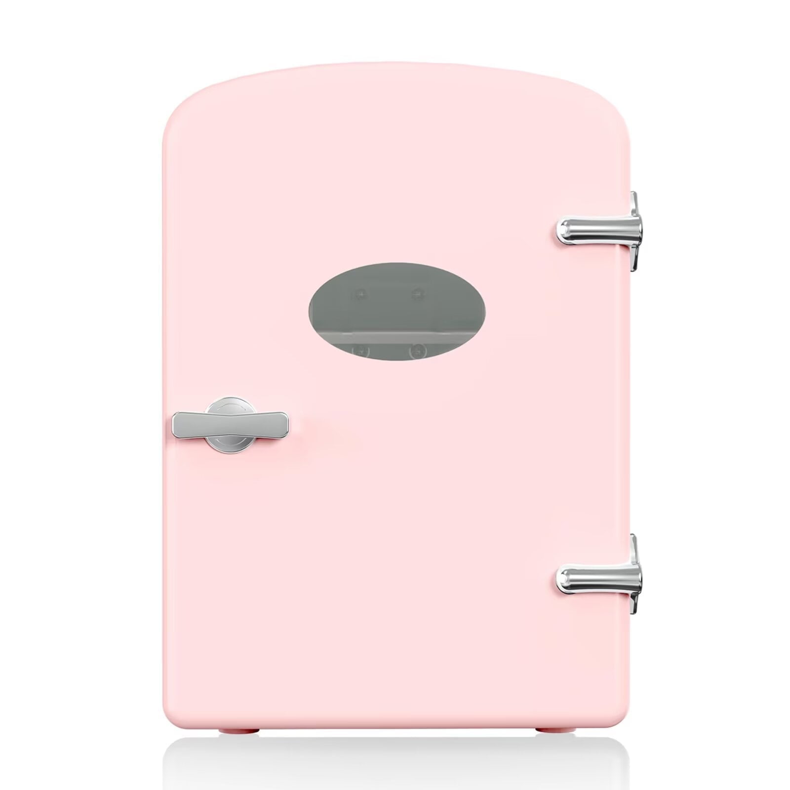YSSOA 6L/9 Can Mini Fridge with Observation Window, Portable Cooler & Warmer Freon-Free Small Refrigerator, Provide Compact Storage for Skincare, Beverage, for Bedroom, Office, Dorm, Pink