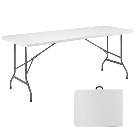 YSSOA 6ft Folding Table with Handle Portable for Indoor & Outdoor, Easy to Clean & Space-Saving