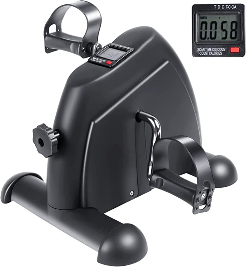 YSSOA Mini Exercise Bike, Under Desk Bike Pedal Exerciser Portable Foot Cycle Arm & Leg Peddler Machine
