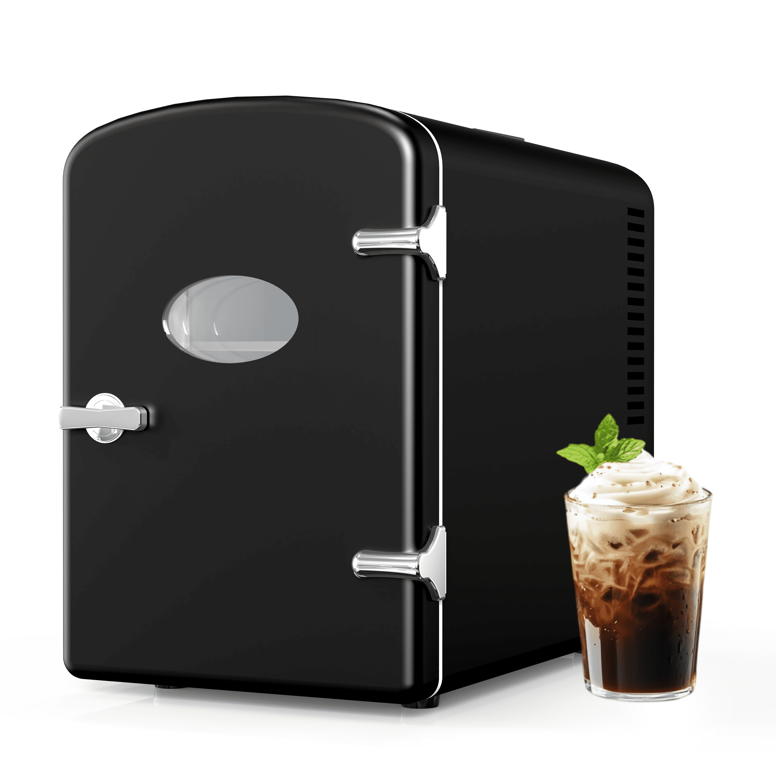 YSSOA Mini Fridge, 9 Can Portable Cooler and Warmer Personal Refrigerator for Skin Care, Cosmetics, Beverage, Food, Great for Home, Car, Dorm, 6L with Widow, Black