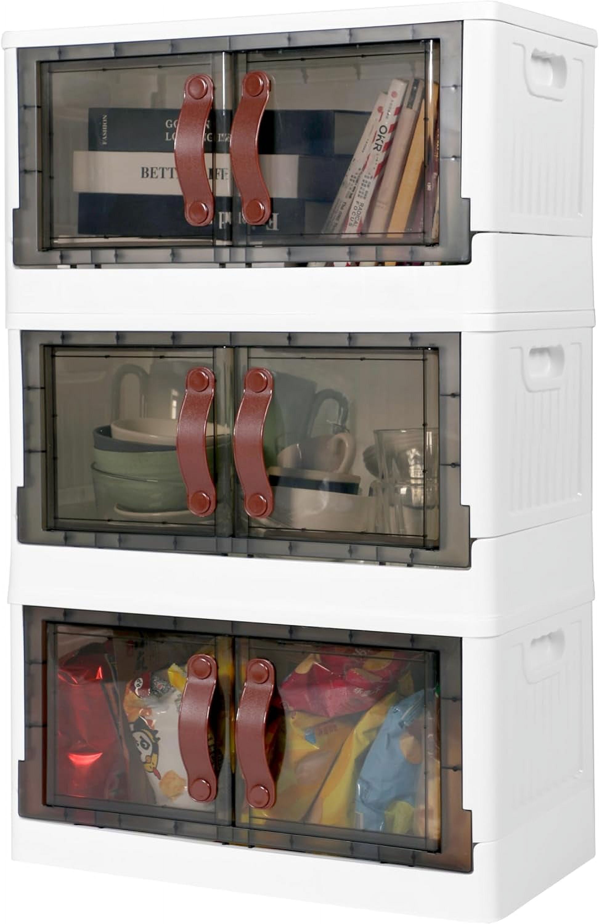 YSSOA Plastic Storage Bins with Lids,120 Qt (30 gal) Storage Pack Stackble Beige