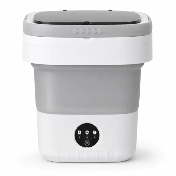 YSSOA Portable Washing Machine, 16L Foldable Mini Washer with Spin Basket for Underwear, Socks & Small Laundry, Gray