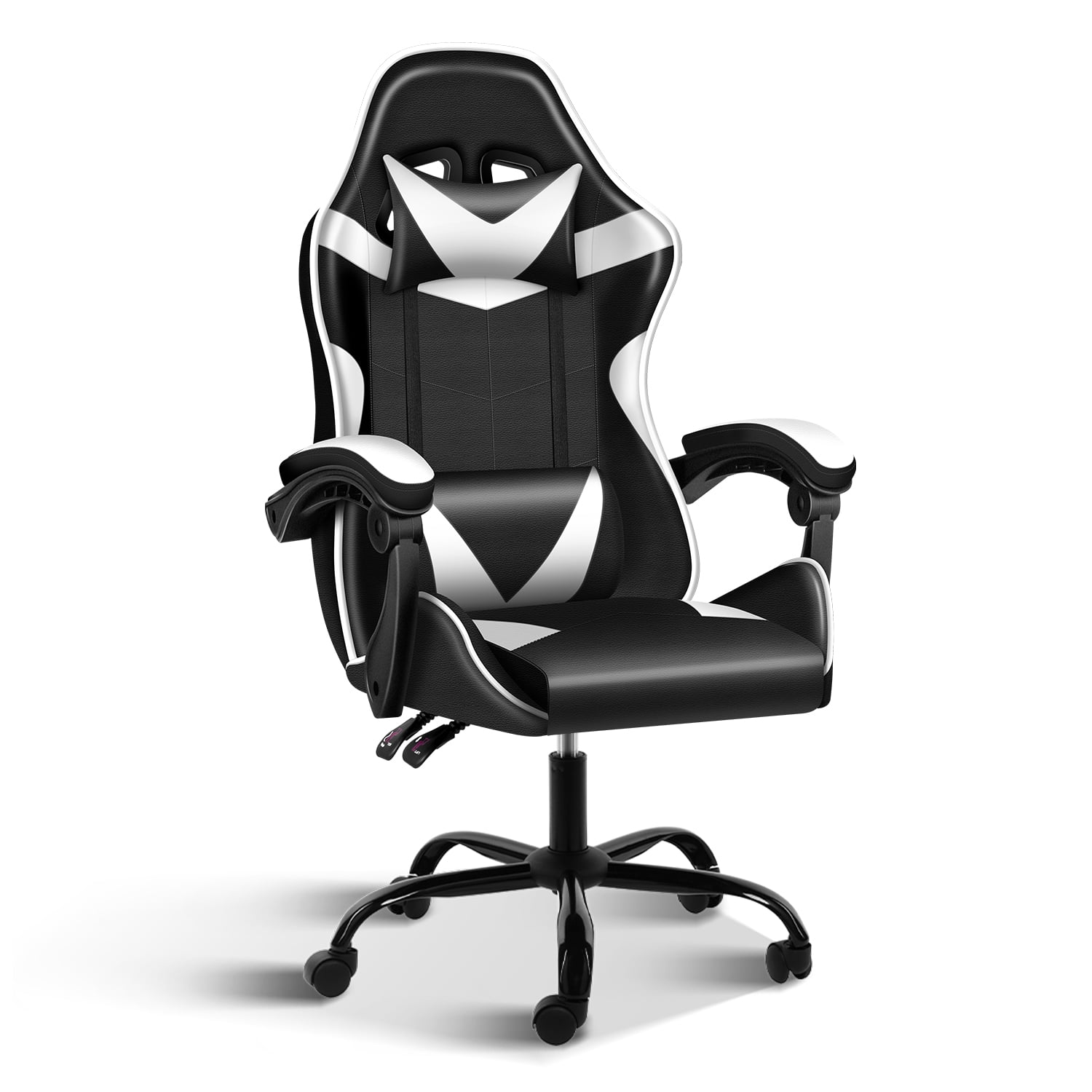 YSSOA Gaming Chair Office Computer Ergonomic Chair with Adjustable Swivel ReclinerBlack and