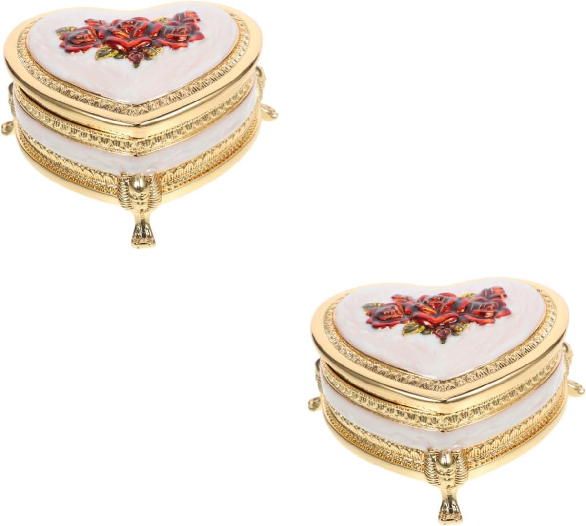YSSTT3ANIG 2pcs Metal Jewelry Box Earring Storage Case Vintage Jewelry