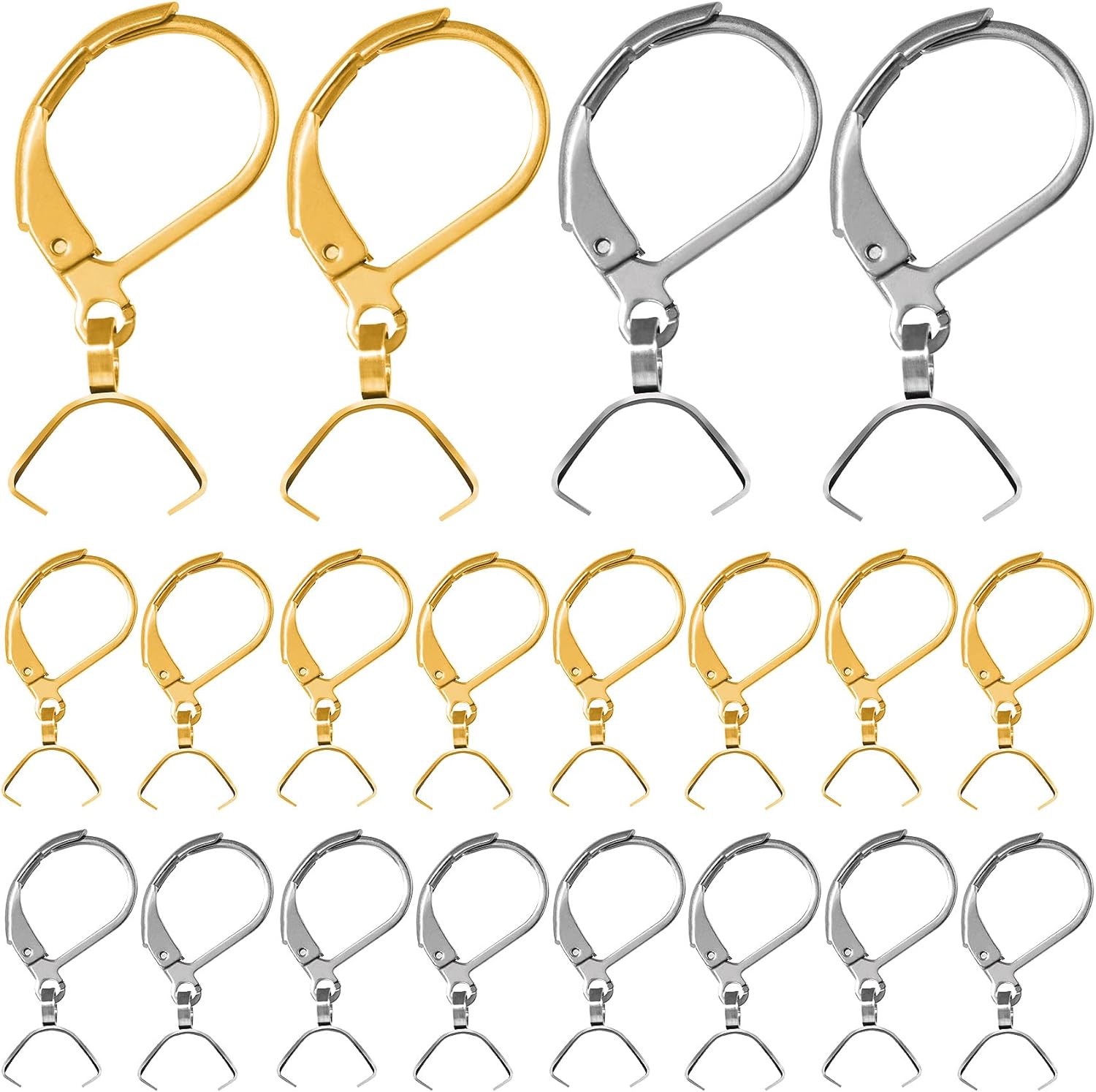 YSSTT3ANIG 40pcs Stainless Steel French Earring Hooks Leverback Ear