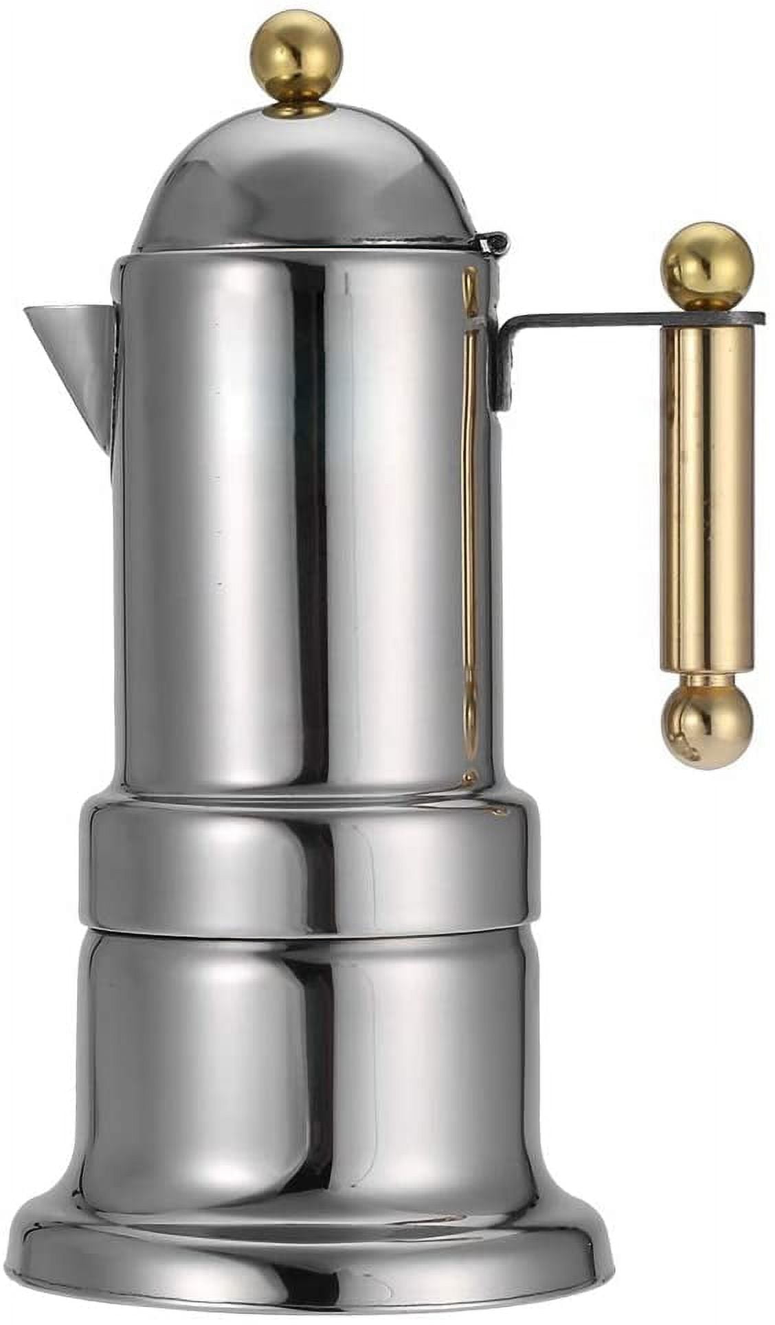YSSTT3ANIG Espresso Maker, Stainless Steel Moka Pot Stovetop Espresso