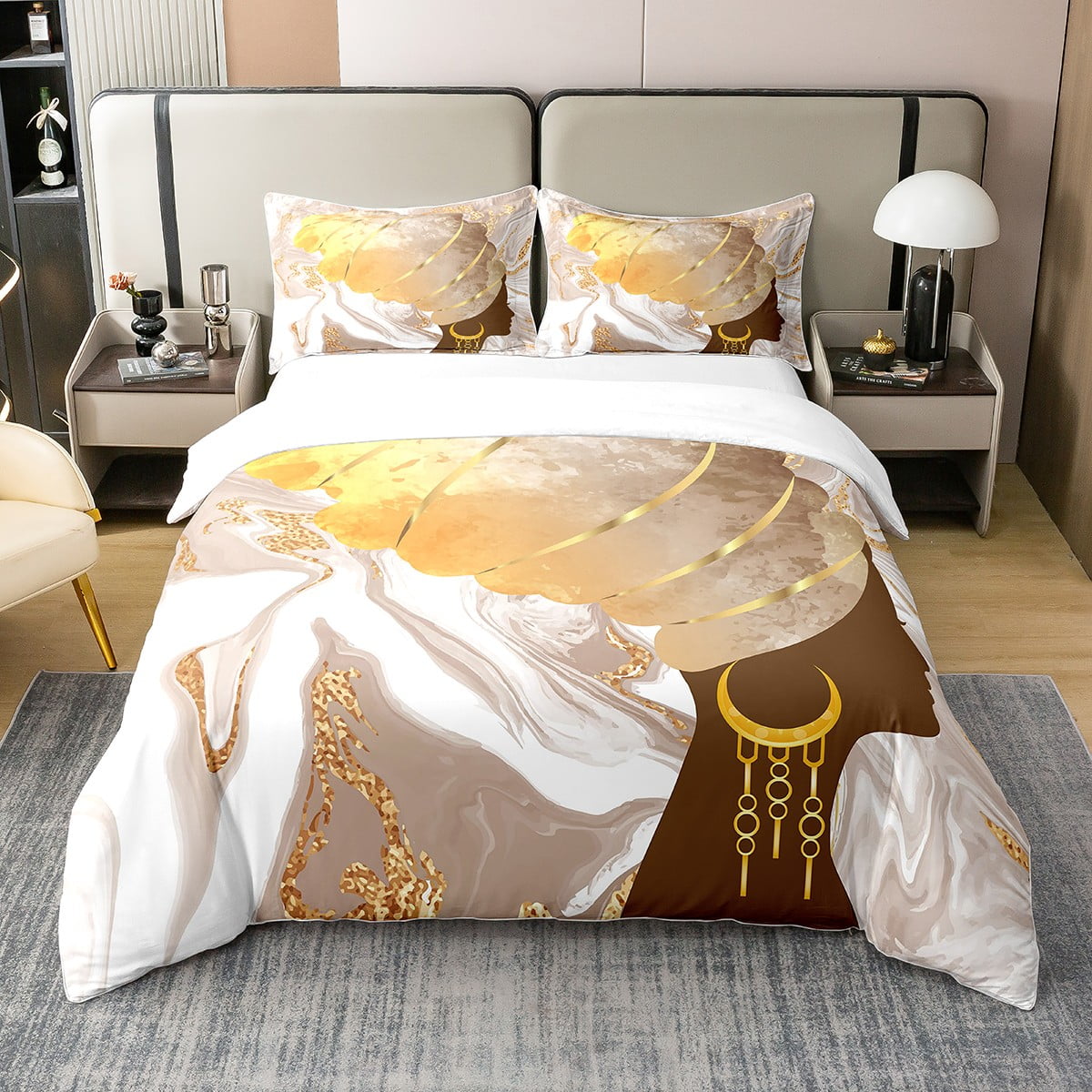 YST 100 Cotton Modern Abstract Duvet Cover,Mid Century Aesthetic