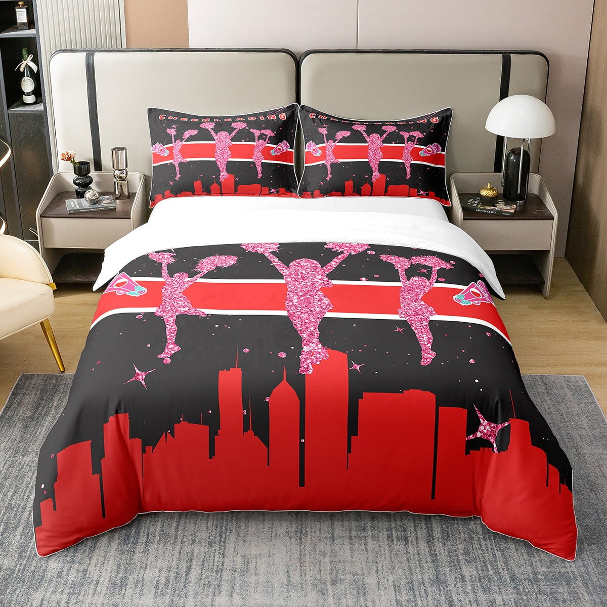 YST 100 Cotton Teen Girls Duvet Cover King Cheerleader Bedding Sets
