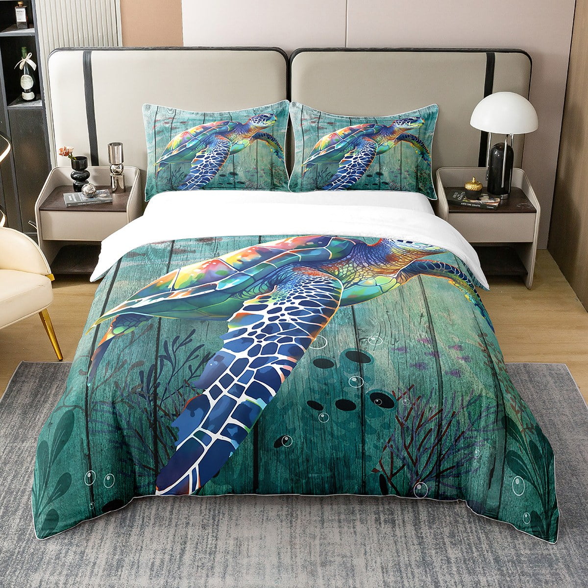 Japanese Flower Leaves Caged Bird Duvet Cover Set, Botanical Bedding, Nature Floral Comforter Cover, Single Double Full Queen shops King Size