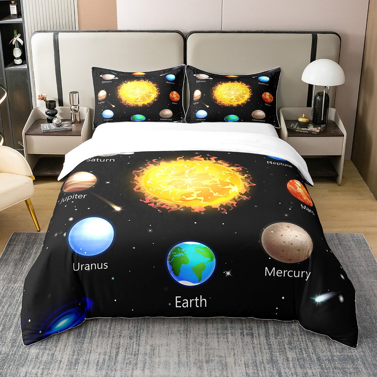 YST 100 Organic Cotton Solar System Comforter Cover Twin Size Outer