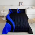 thumbnail image 1 of YST 3 Pieces Hexagonal Geometry Comforter Bedding Sets, Full, 1 of 6