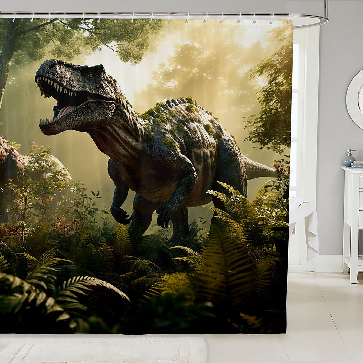 3D Dinosaur Bathroom Accessories,Wild Safari Jungle Animals Shower