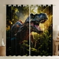 thumbnail image 1 of 3D Dinosaur Curtains & Drapes ,Animal Jungle Curtains 30%-50% Blackout Dinosaur Living Room Decor,Plant Leaf Tropical Curtains Dino Window Curtain 2 Panels 42"Wx84"L, 1 of 6