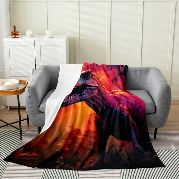 3D Dinosaur Throw Blanket Queen Inch,Cute Dino Blanket Dinosaur ,Wild Safari Jungle Animals Fleece Blanket Fleece Blanket