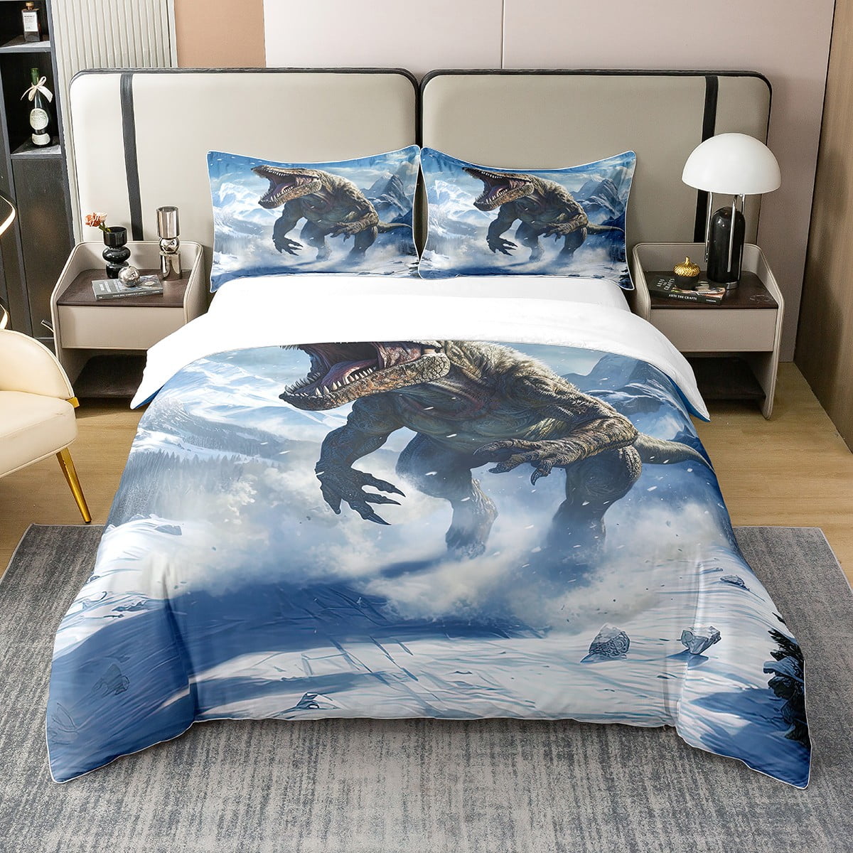 YST 3D Dinosaur Twin Bedding Set for Girls Boys Kids,Cute Dino 100