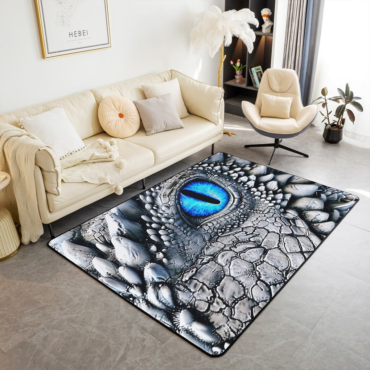 Erosebridal 3D Dragon Eye Area Rug Vintage Dragon 3x5 Rug ,Gothic ...