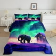 YST 3D Elephants King Size Comforter Set, Wildlife Aurora Animals