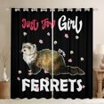 thumbnail image 1 of 3D Ferret Print Curtains Cherry Blossoms 30%-50% Blackout Curtains, Black and White Curtains & Drapes Pink Floral Flower Bedroom Curtains, Wild Animal Wildlife Window Treatments, 1 of 5