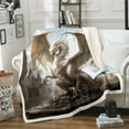thumbnail image 1 of 3D Flying Dragon Blanket Animal Print Fuzzy Blanket Queen Teens Dragon Lovers Throw Blanket, 1 of 5