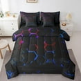 thumbnail image 1 of Erosebridal 3D Honeycomb Comforter Set Full 7 Pcs Black Red Blue Abstract Geometric Bed in a bag For Teen Stereoscopic Hexagon Beehive Bedding Set Geometry Hexagonal Bed Set, 1 of 5