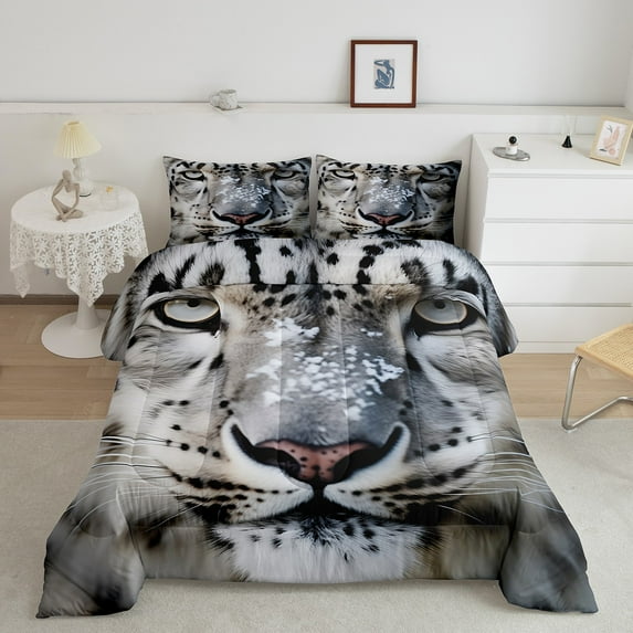 3D Tiger Bedding Sets Queen Tiger Printed Comforter Set,Jungle Wild Animal Bedding Comforter Sets Woodland Wildlife Duvet Set Winter Snow Bedding Comforters & Sets Room Decor