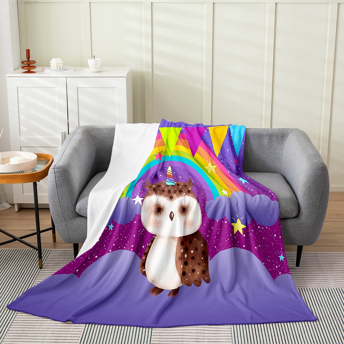 YST 40x50 inch Cute Rainbow Galaxy Glitter Stars Throw Blanket Cartoon