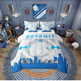 thumbnail image 1 of 7 Pcs Comforter Set Full Size,Sports Bed in a Bag with Flat Sheet and Fitted Sheet and Adults,American Football Players Bedding Set with Pillowcase and Sham(Detroit), 1 of 5