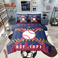 thumbnail image 1 of Erosebridal 7 Pcs Comforter Set Full Size,Sports Bed in a Bag with Flat Sheet and Fitted Sheet and Adults,Baseball Lovers Bedding Set with Pillowcase and Sham(Atlanta), 1 of 5