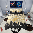 thumbnail image 1 of 7 Pcs Comforter Set King Size,Rugby Bed in a Bag with Flat Sheet and Fitted Sheet and Adults,Football Player Bedding Set with Pillowcase and Sham(New Orleans), 1 of 5