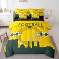 thumbnail image 1 of 7 Pcs Comforter Set Queen Size,American Football Bed in a Bag with Flat Sheet and Fitted Sheet and Adults,Sports Bedding Set with Pillowcase and Sham(Green Bay), 1 of 5