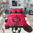 thumbnail image 1 of 7 Pcs Comforter Set Twin Size,Basketball Bed in a Bag with Flat Sheet and Fitted Sheet and Adults,Sports Bedding Set with Pillowcase and Sham,Chicago, 1 of 5