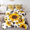 thumbnail image 1 of Erosebridal 7 Pcs Sunflower Cow Comforter Set Full Size,Cow Printed Bed in a Bag with Flat Sheet and Fitted Sheet for Cowboy Cowgirl,Farmhouse Cowhide Bedding Set with Pillowcase and Sham, 1 of 5