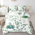 thumbnail image 1 of Erosebridal 7-Piece Kawaii Animal Bedding King Cute Peacock Comforter Set, Cartoon Wildlife Bedding Comforter Sets Green Leaf Bed in a Bag, Spring Garden Bedding Accessories Bedroom Decor, 1 of 6
